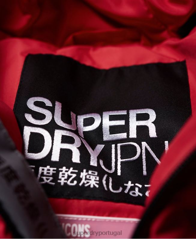 jaqueta de ícone de baiacu de espírito mulheres vermelho roupas Superdry 2208H3831