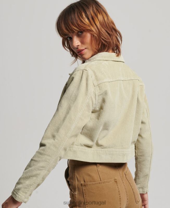 jaqueta de cordão cortado mulheres bege roupas Superdry 2208H2031