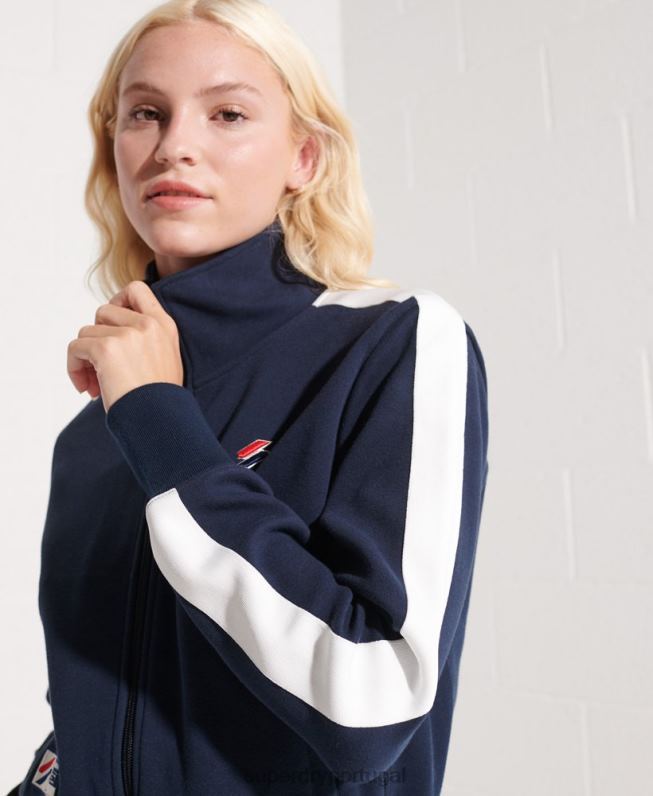 jaqueta de faixa de código mulheres marinha roupas Superdry 2208H5519