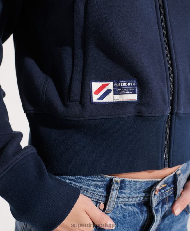 jaqueta de faixa de código mulheres marinha roupas Superdry 2208H5519