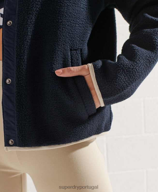 jaqueta de lã de expedição mulheres marinha roupas Superdry 2208H6056
