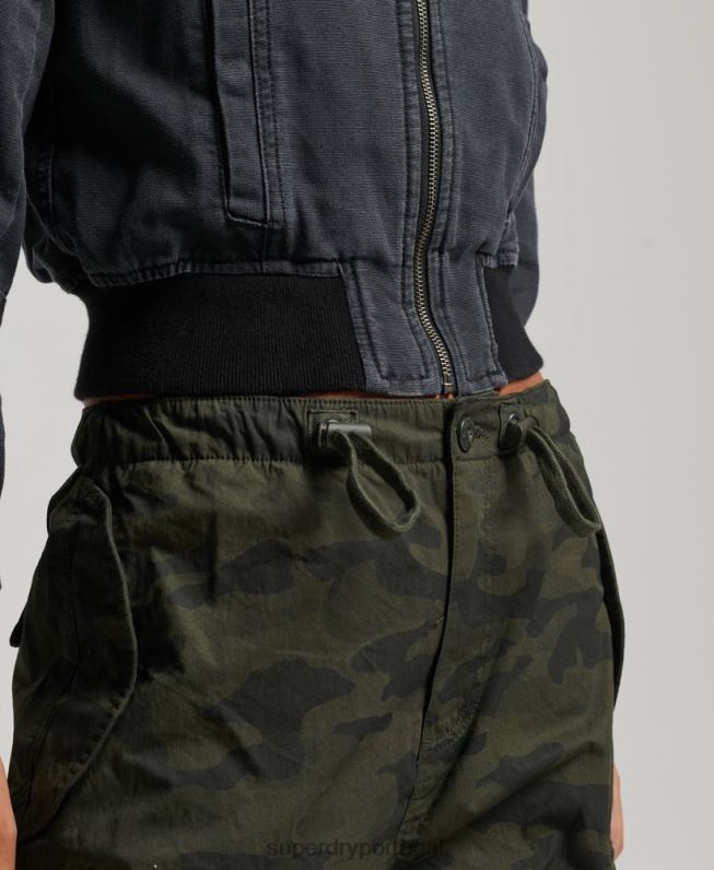 jaqueta de lona de clube indie mulheres preto roupas Superdry 2208H3733