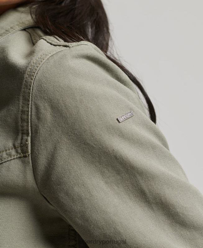 jaqueta de lona de clube indie mulheres verde roupas Superdry 2208H1956