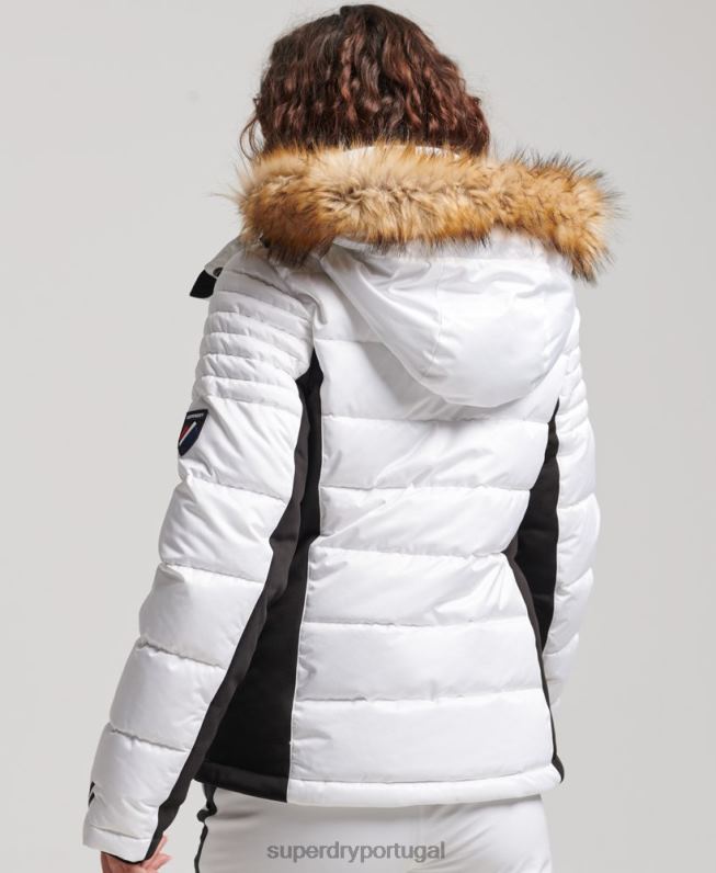 jaqueta de luxo de neve mulheres branco roupas Superdry 2208H3567
