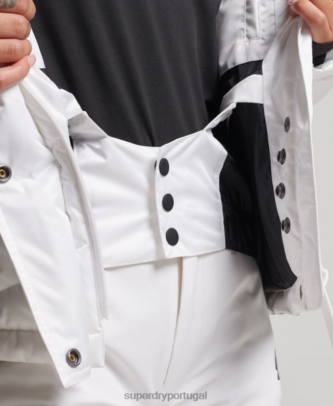 jaqueta de luxo de neve mulheres branco roupas Superdry 2208H3567