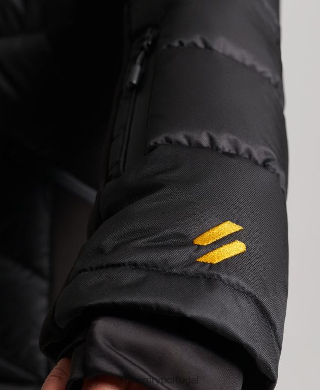 jaqueta de luxo de neve mulheres preto roupas Superdry 2208H3568