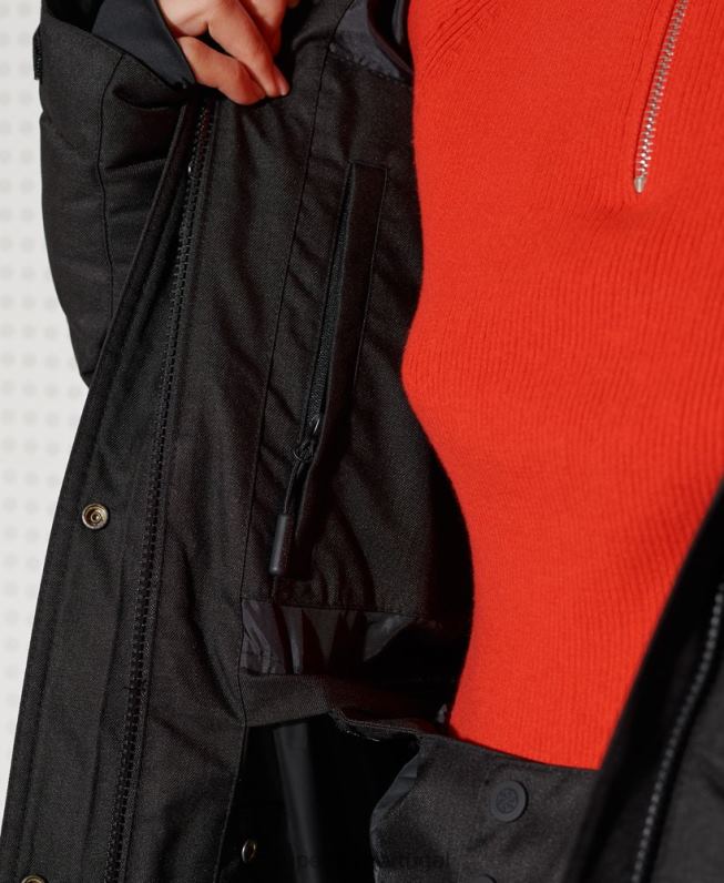 jaqueta de luxo de neve mulheres preto roupas Superdry 2208H5543