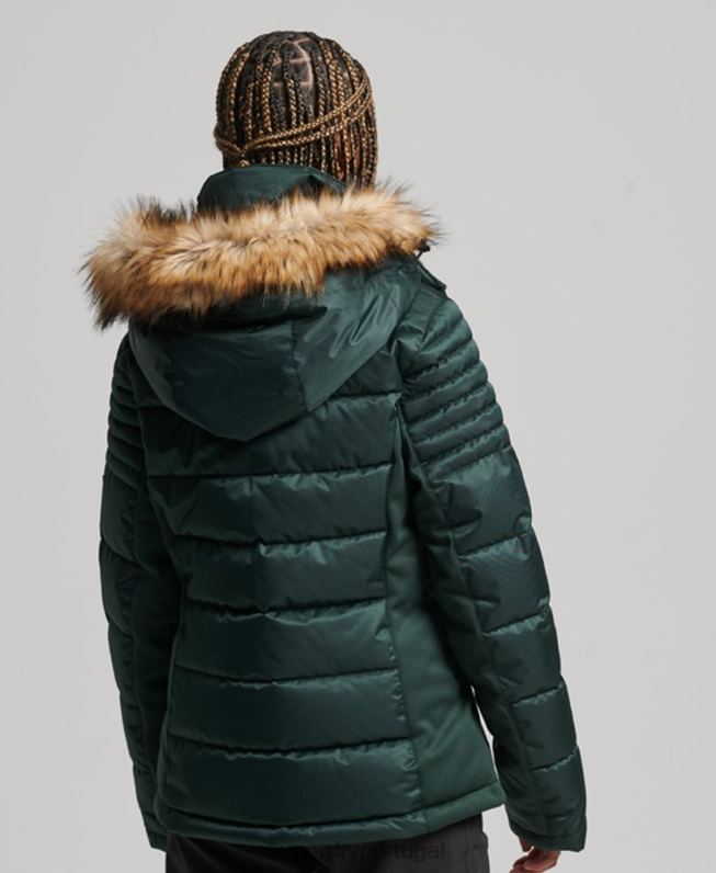 jaqueta de luxo de neve mulheres verde roupas Superdry 2208H3680