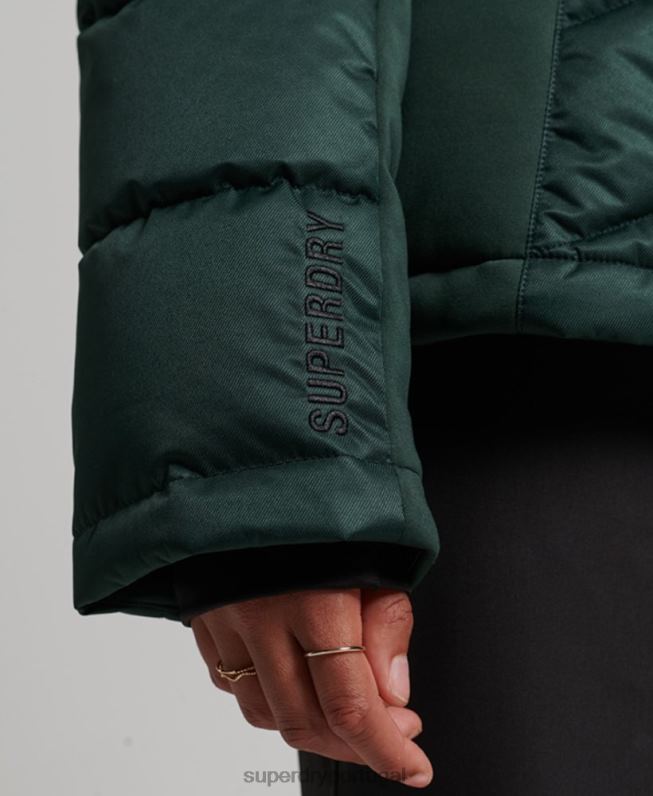 jaqueta de luxo de neve mulheres verde roupas Superdry 2208H3680