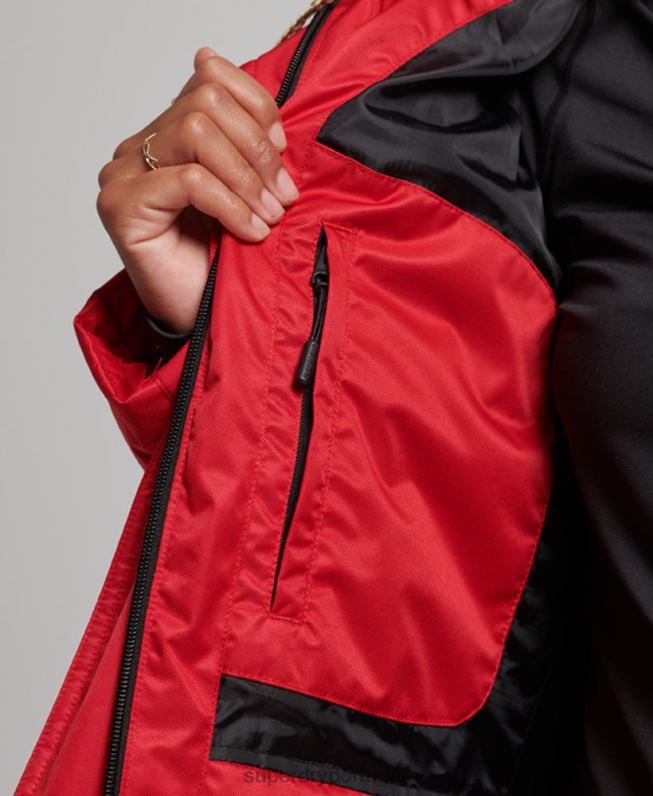 jaqueta de luxo de neve mulheres vermelho roupas Superdry 2208H3566