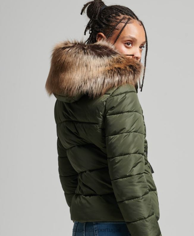 jaqueta de luxo fuji com capuz de montanha mulheres caqui roupas Superdry 2208H5558