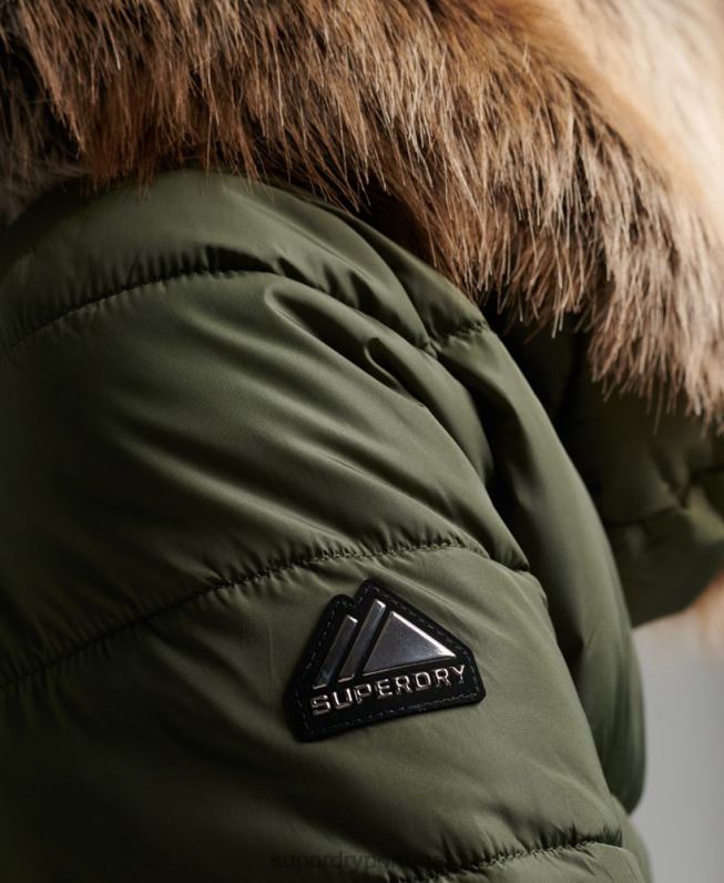 jaqueta de luxo fuji com capuz de montanha mulheres caqui roupas Superdry 2208H5558