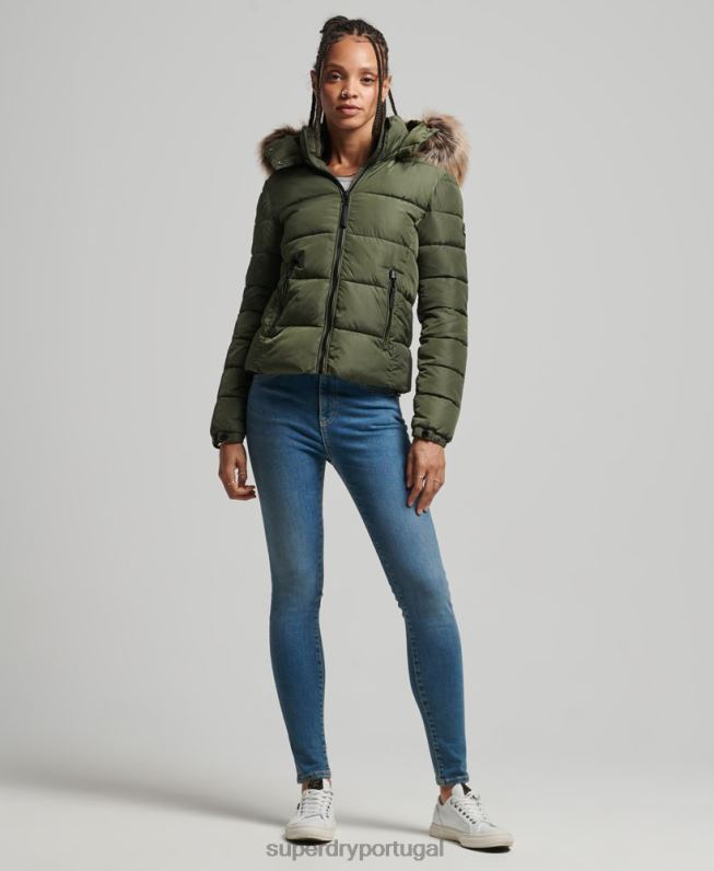 jaqueta de luxo fuji com capuz de montanha mulheres caqui roupas Superdry 2208H5558