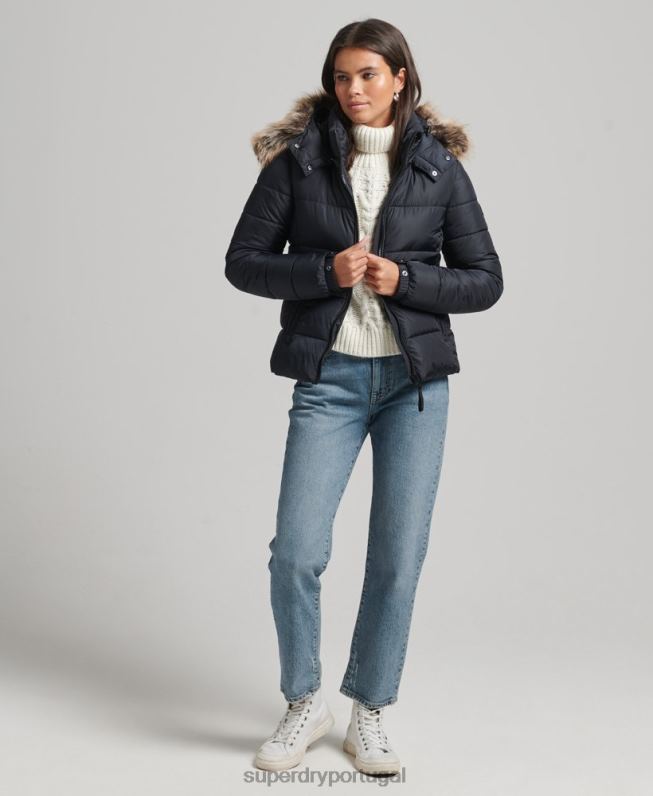 jaqueta de luxo fuji com capuz de montanha mulheres marinha roupas Superdry 2208H5559