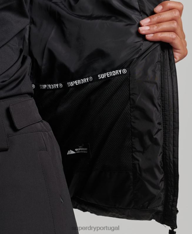 jaqueta de luxo fuji com capuz de montanha mulheres preto roupas Superdry 2208H5504