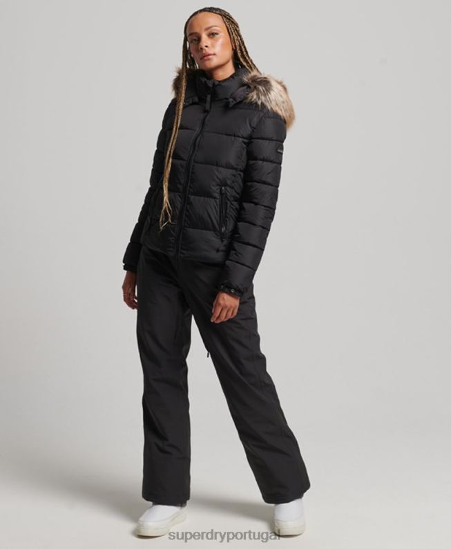 jaqueta de luxo fuji com capuz de montanha mulheres preto roupas Superdry 2208H5504