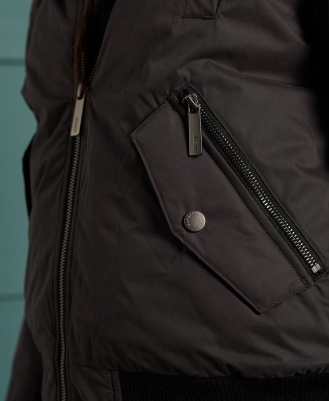 jaqueta de microfibra mulheres preto roupas Superdry 2208H5712