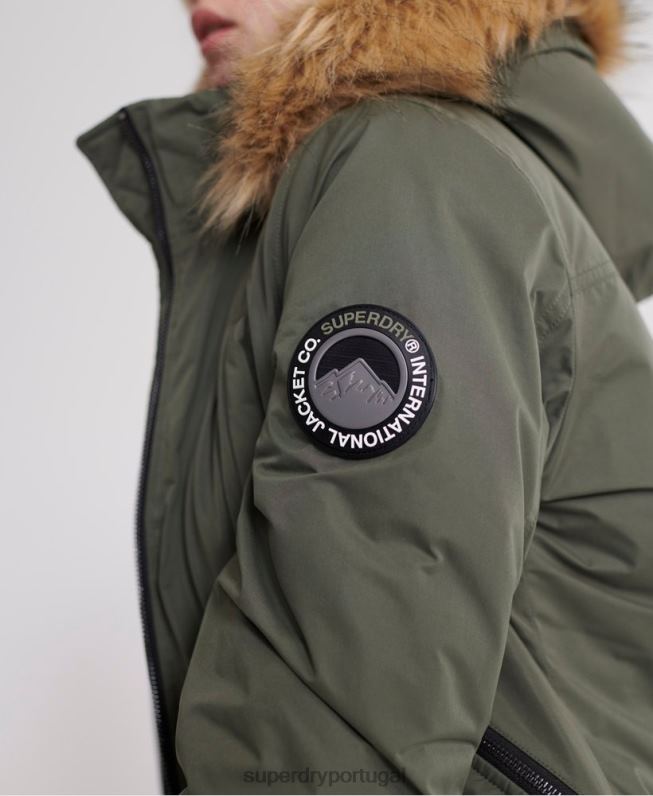 jaqueta de microfibra mulheres verde roupas Superdry 2208H5711