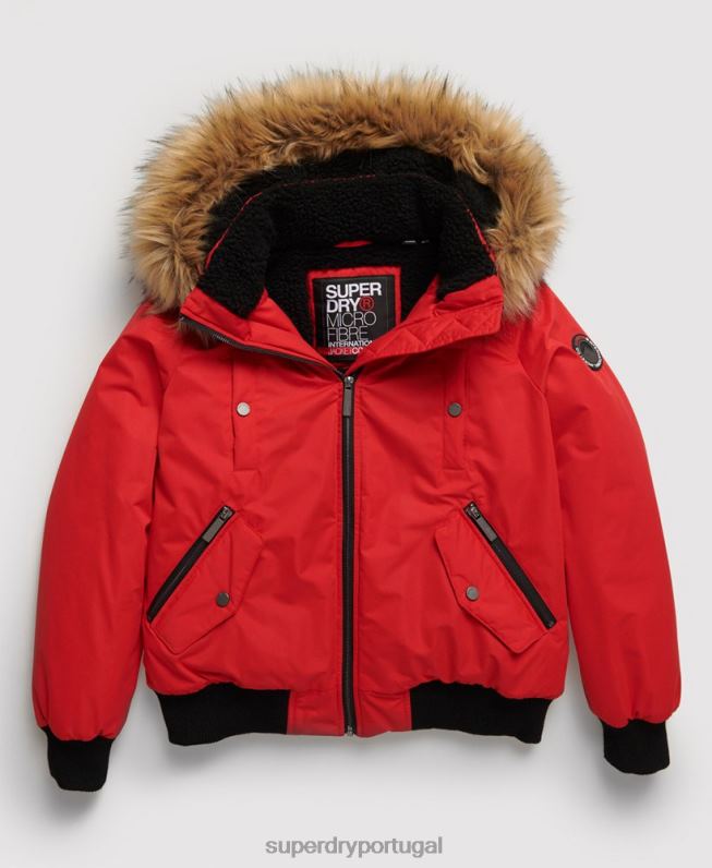 jaqueta de microfibra mulheres vermelho roupas Superdry 2208H5685