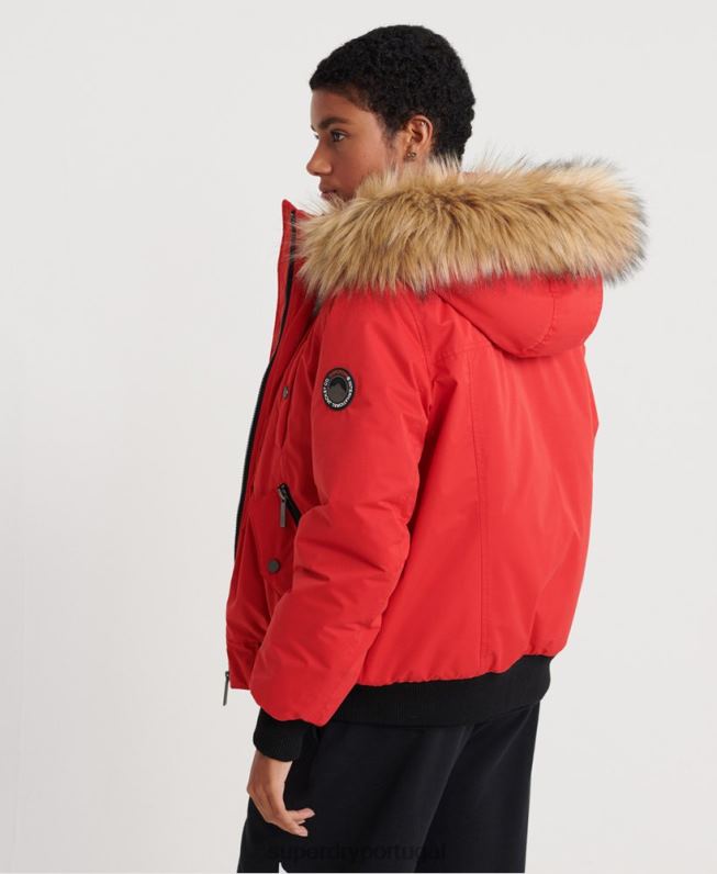 jaqueta de microfibra mulheres vermelho roupas Superdry 2208H5685