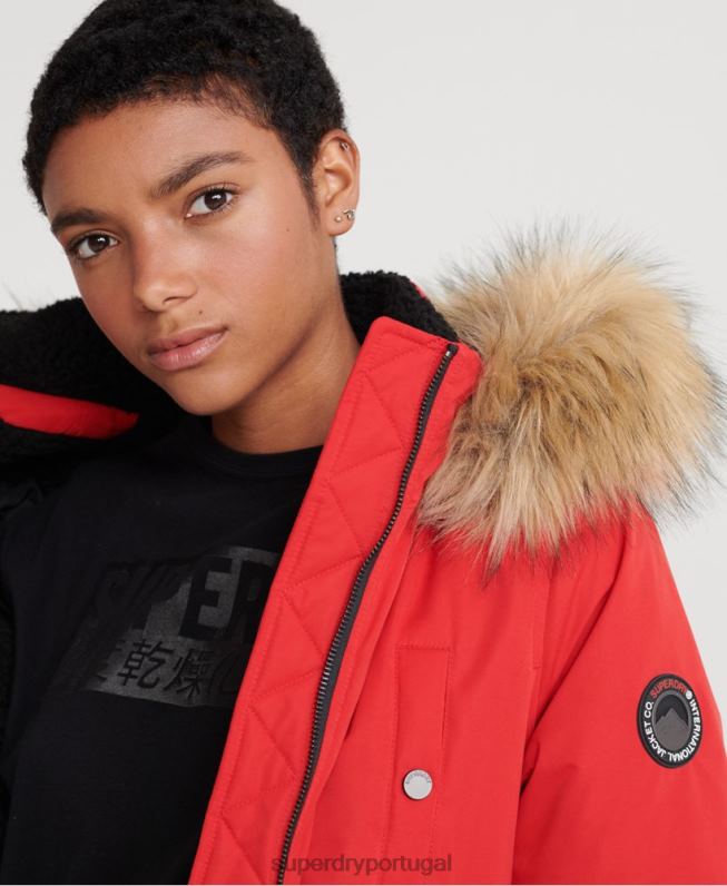 jaqueta de microfibra mulheres vermelho roupas Superdry 2208H5685