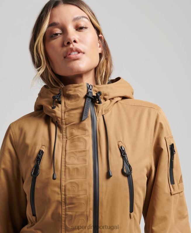 jaqueta de microfibra sd-wind mulheres marrom roupas Superdry 2208H5611