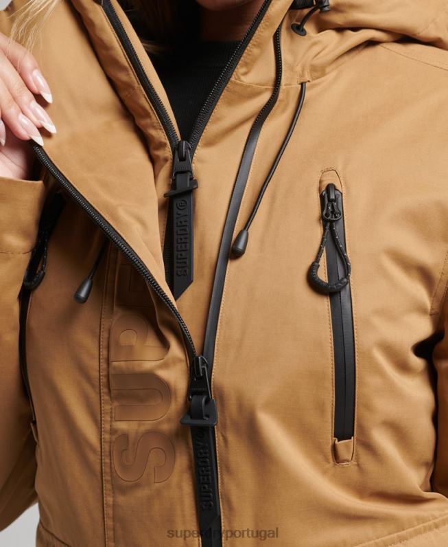 jaqueta de microfibra sd-wind mulheres marrom roupas Superdry 2208H5611