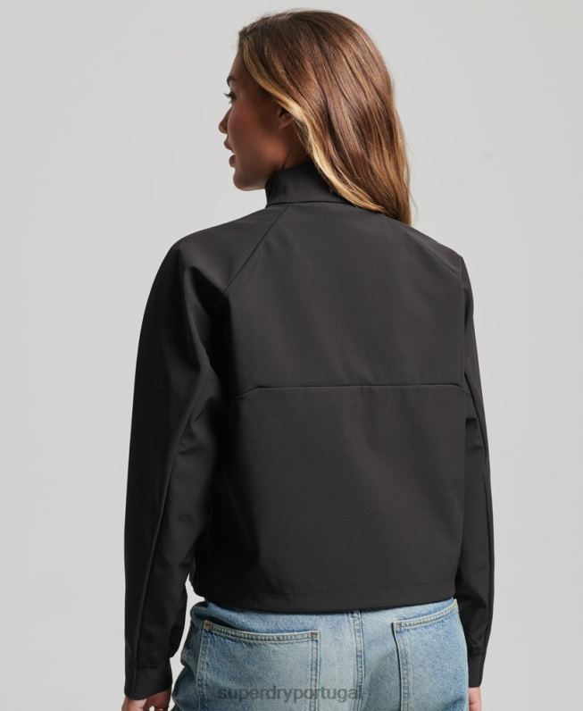 jaqueta de moletom tech mulheres preto roupas Superdry 2208H5426