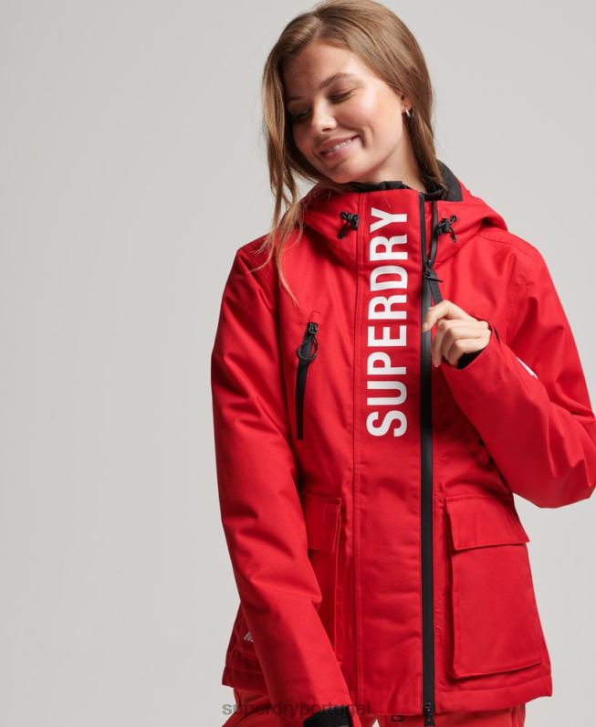 jaqueta de resgate de esqui mulheres vermelho roupas Superdry 2208H6530