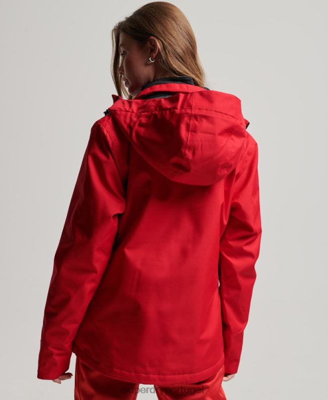 jaqueta de resgate de esqui mulheres vermelho roupas Superdry 2208H6530