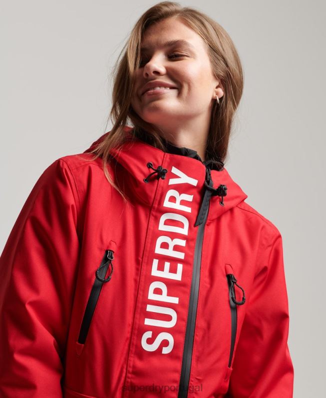 jaqueta de resgate de esqui mulheres vermelho roupas Superdry 2208H6530