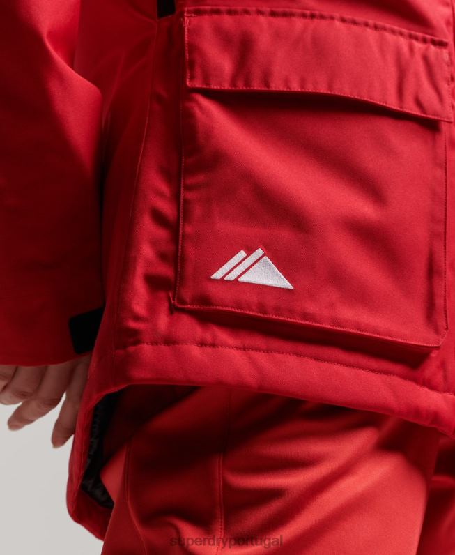 jaqueta de resgate de esqui mulheres vermelho roupas Superdry 2208H6530