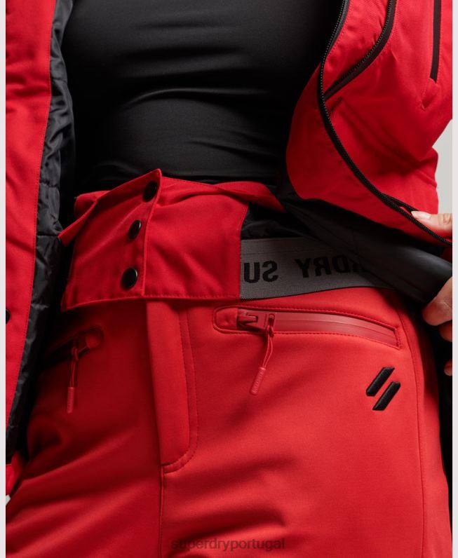 jaqueta de resgate de esqui mulheres vermelho roupas Superdry 2208H6530