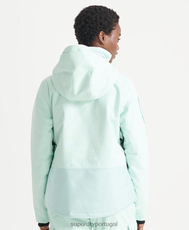 jaqueta de resgate final mulheres azul claro roupas Superdry 2208H5459
