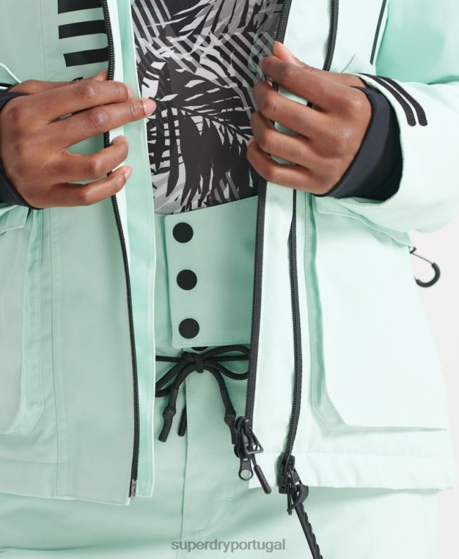 jaqueta de resgate final mulheres azul claro roupas Superdry 2208H5459