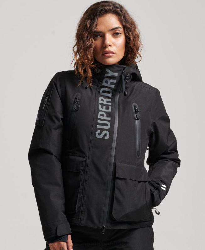 jaqueta de resgate final mulheres preto roupas Superdry 2208H6541
