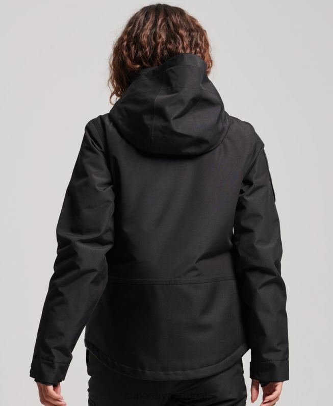 jaqueta de resgate final mulheres preto roupas Superdry 2208H6541