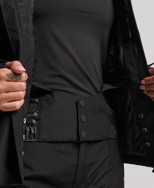 jaqueta de resgate final mulheres preto roupas Superdry 2208H6541