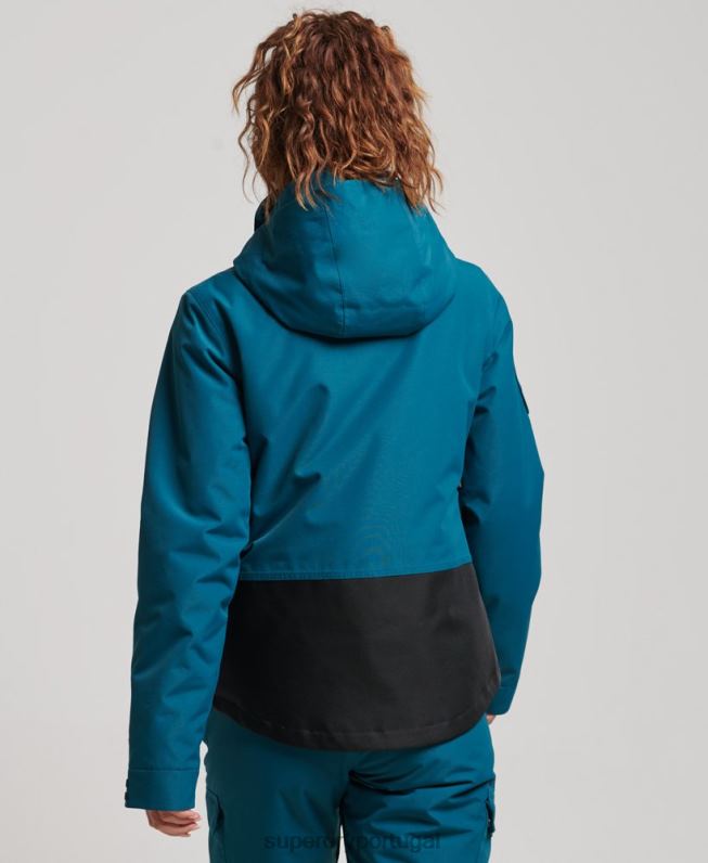 jaqueta de resgate final mulheres turquesa roupas Superdry 2208H6549