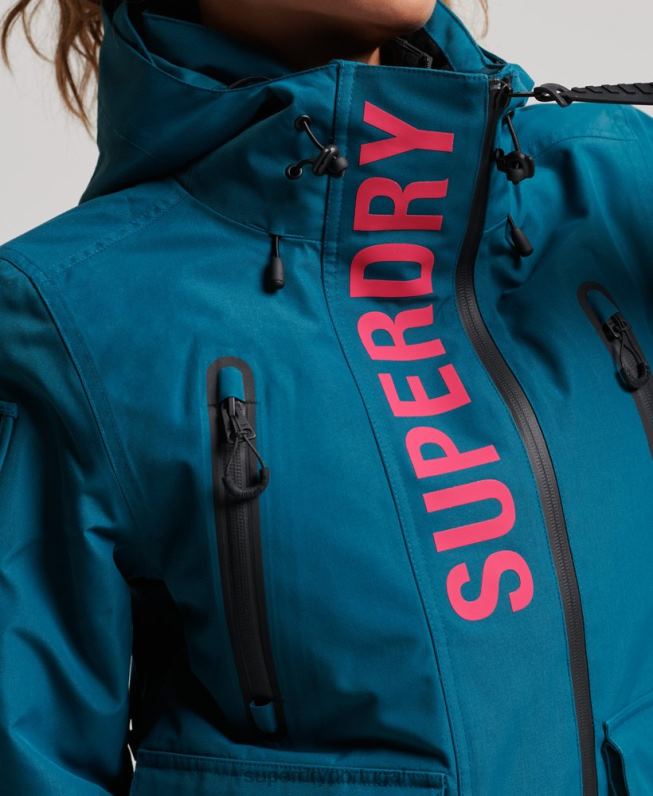 jaqueta de resgate final mulheres turquesa roupas Superdry 2208H6549