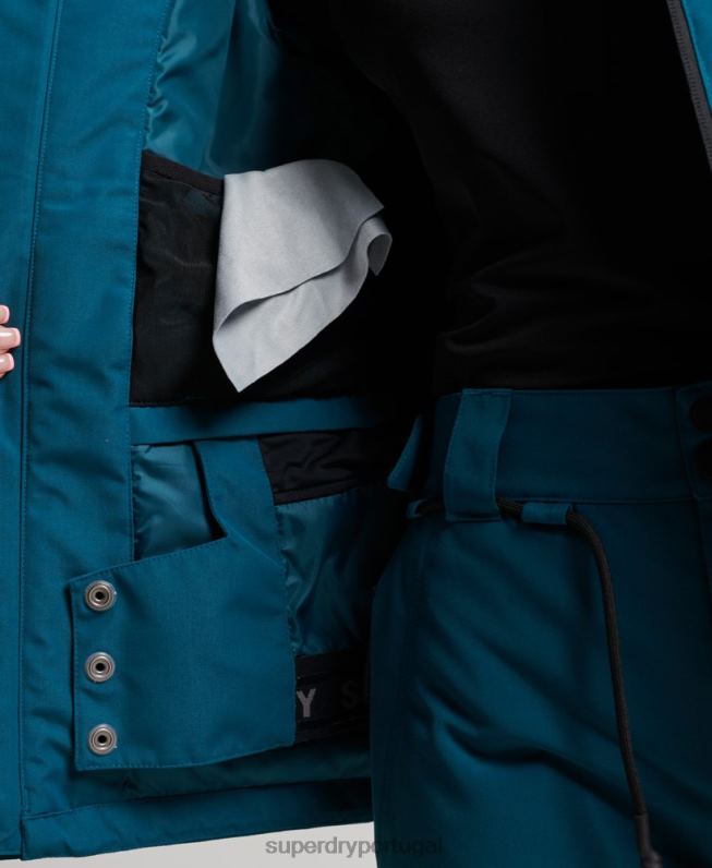 jaqueta de resgate final mulheres turquesa roupas Superdry 2208H6549
