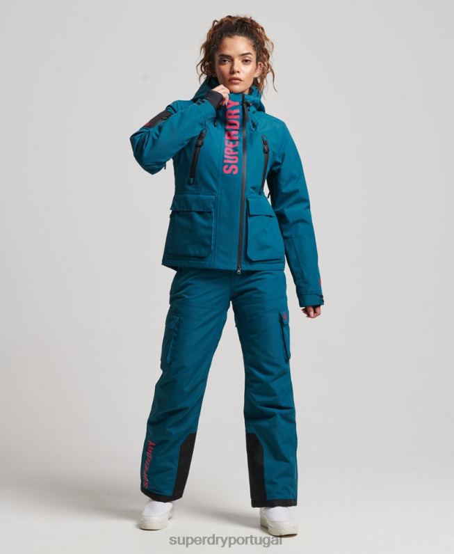 jaqueta de resgate final mulheres turquesa roupas Superdry 2208H6549
