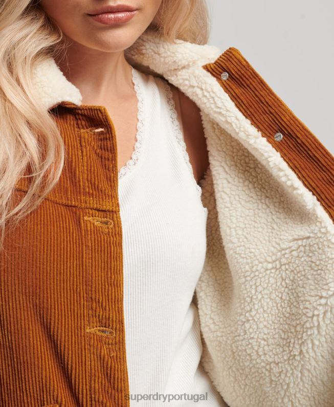 jaqueta de roupa de trabalho cord chore mulheres laranja roupas Superdry 2208H3696