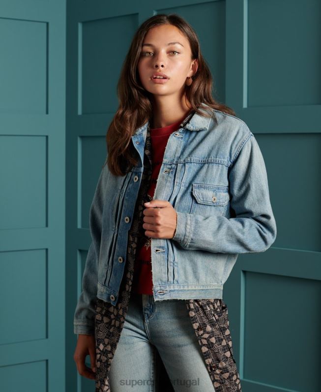 jaqueta de trabalhador japonesa seca de edição limitada mulheres azul roupas Superdry 2208H3846