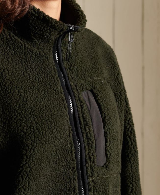jaqueta de trabalho sherpa oversized mulheres verde roupas Superdry 2208H5725