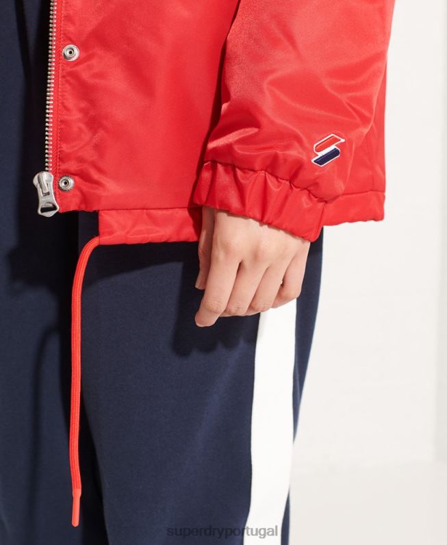 jaqueta de treinador de pressão mulheres vermelho roupas Superdry 2208H5733