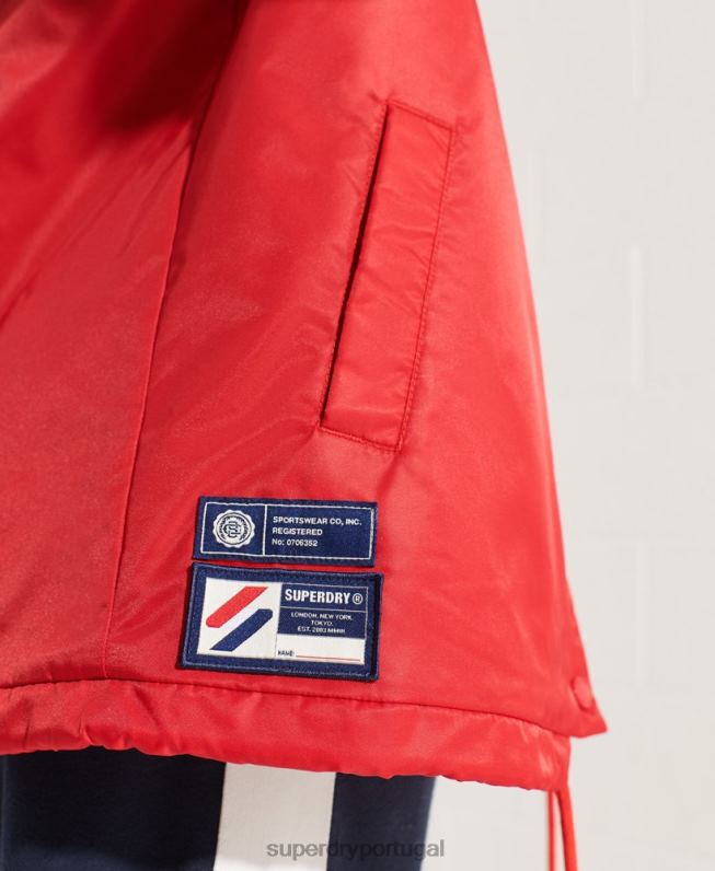 jaqueta de treinador de pressão mulheres vermelho roupas Superdry 2208H5733