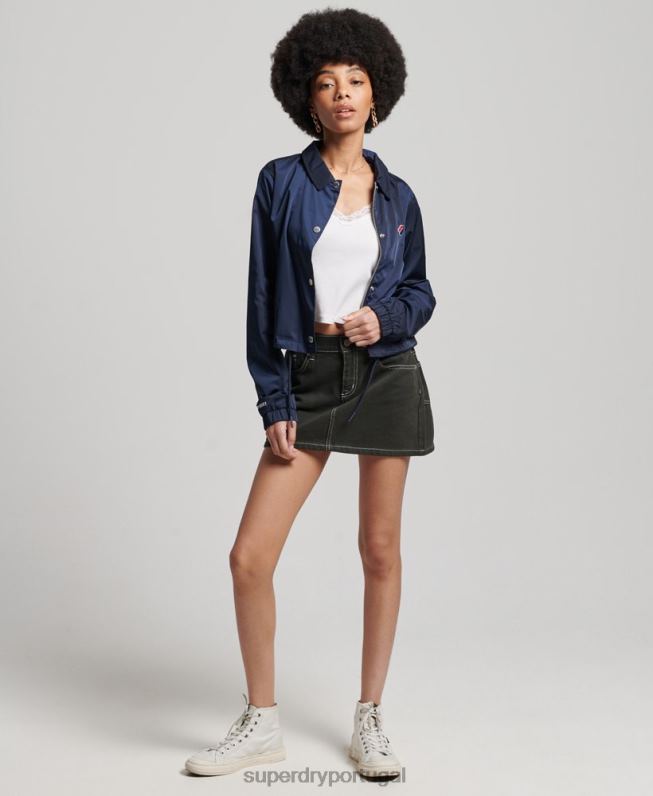 jaqueta de treinador essencial mulheres marinha roupas Superdry 2208H5425