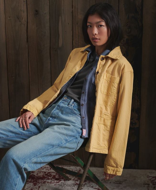 jaqueta dry artist edição limitada mulheres amarelo roupas Superdry 2208H5683