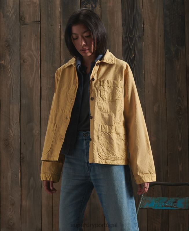 jaqueta dry artist edição limitada mulheres amarelo roupas Superdry 2208H5683